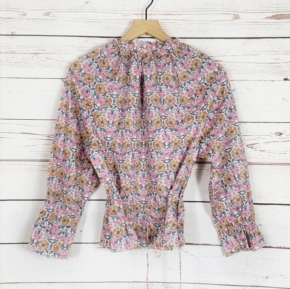 J. Crew x Liberty | Honeysuckle Floral Tie Waist Top NEW - Picture 7 of 11